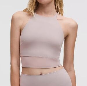 NWT Lululemon Nulu High-Neck Mesh-Hem Tank Light Support, B/C Cup Mauve Grey XS